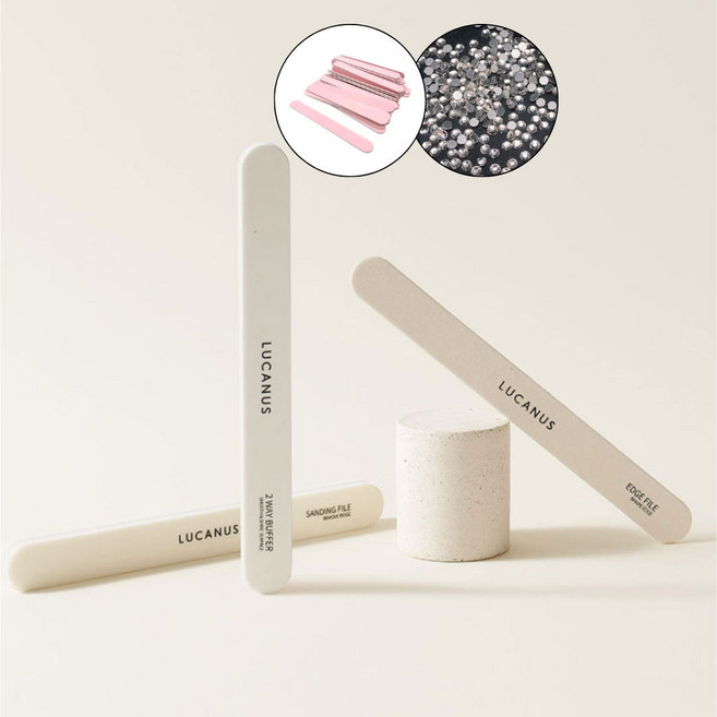 루카너스 네일파일 국산 손톱버퍼+핑크화일, 1개, 우드파일(엣지파일)