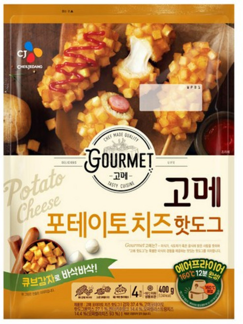 고메 CJ 포테이토치즈 핫도그 400g, 2개