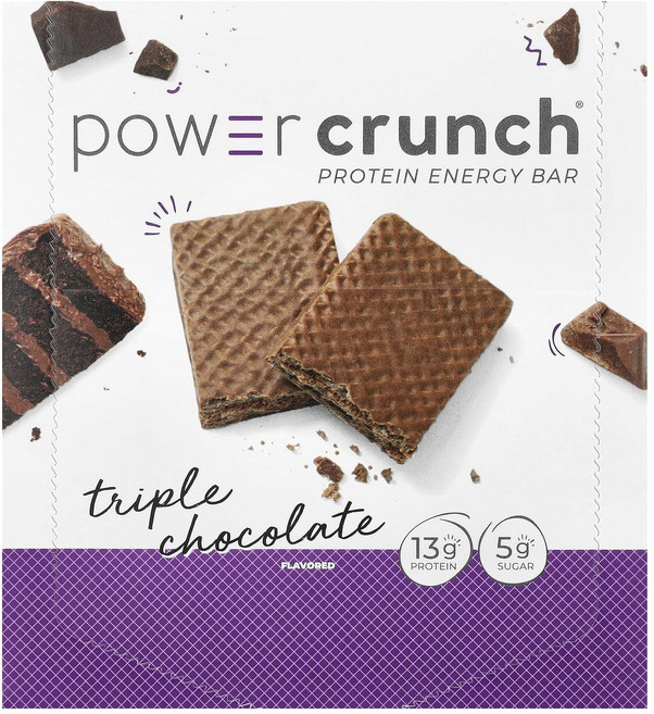비엔알지 Power Crunch 프로틴 에너지 바 트리플 초콜릿 바 12개 각 40g(1.4oz), 1개, 40g