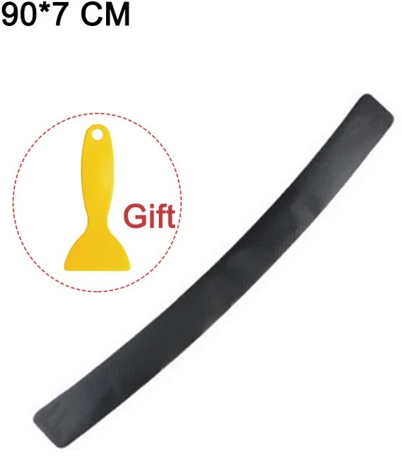 호환 차량 후면 트렁크 가드 플레이트 스티커 3D 탄소 섬유 필름 차량 후면 범퍼 킥 방지 스크래치 보호, 01 검정색