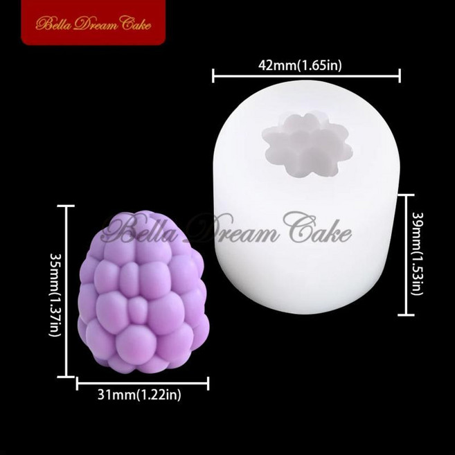 미니 과일 베리망고복숭아 디자인 실리콘 몰드 아이스크림 초콜릿 금형 케이크 장식 도구, 1개, 13. Blackberry-SM-4612