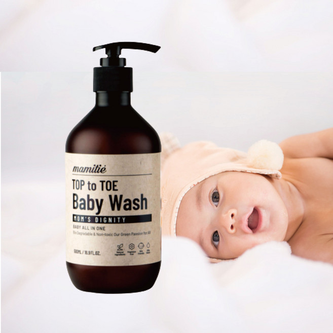 마미띠에 탑투토베이비워시 아기바디워시 키즈샴푸 아기거품목욕 유아버블폼, 1개, 500ml