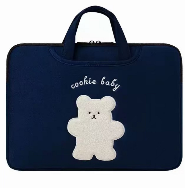 노트북 파우치 귀여운 손잡이 가방 곰돌이 케이스 맥북 갤럭시탭 아이패드, coohie핸드백, 1개
