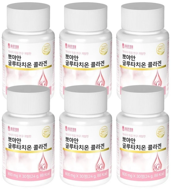 뽀야안 글루타치온 콜라겐 800mg 품 필름 휴온정 GLUTATHIONE, 30정x1박스, 24g, 6개 - 쿠팡