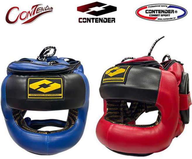 컨텐더 스틸 안면보호 헤드기어 주니어용 권투 복싱 격투기, 빨강, 1개