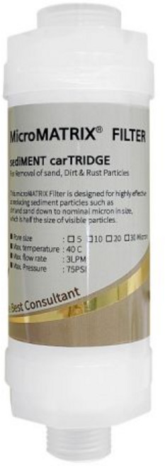 FMF-MF5-15A MicroMATRIX FILTER 마이크로 매트릭스 필터 1215A 나사형 - 녹물제거필터 정수필터 수도필터 샤워필터 싱크대필터 수돗물필터 비데필터3823, 10cm