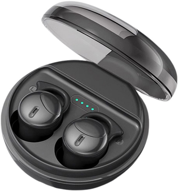 Helind 커널형 무선 블루투스 이어폰 고음질 노이즈 캔슬링 운동 수면용, 블랙