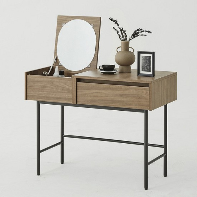 한샘 멜로우 콘솔 화장대 (색상 2종), B형 미드브라운(B)