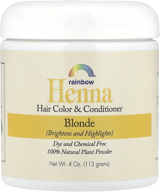 Rainbow Research 헤나 100% 식물성 헤어 컬러 및 컨디셔너 페르시안 블론드 4 oz (113 g) 분말, RainbowResearch헤나100식물성헤어컬러및컨디, 1개 - 쿠팡