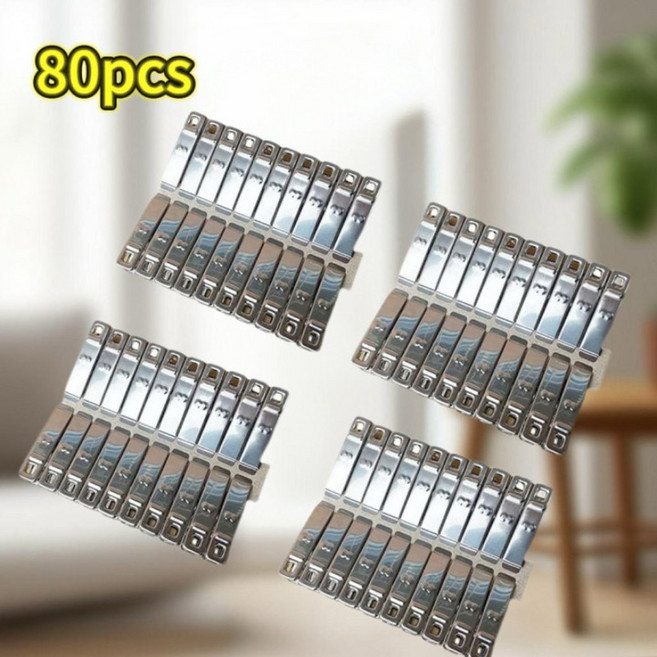 스테인리스 스틸 옷핀 방풍 금속 클램프 다용도 강력 있는 세탁, 01 80pcs, 01 80pcs