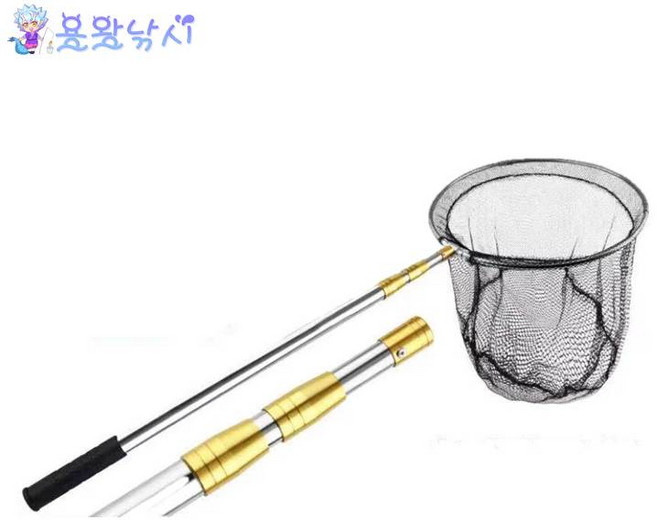 용왕낚시 스테인레스 뜰채 민물 바다 낚시뜰채 뜰망 낚시채비 낚시용품 해루질 스텐 접이식 뜰채 뜰망 해루질뜰채, 뜰채 4.4M(대4M+망40cm))