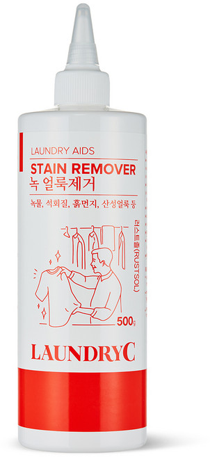 옷에 묻은 염색약 녹물 석회질 황토물 수성염료 얼룩제거제 런드리씨 러스트졸, 500ml, 1개