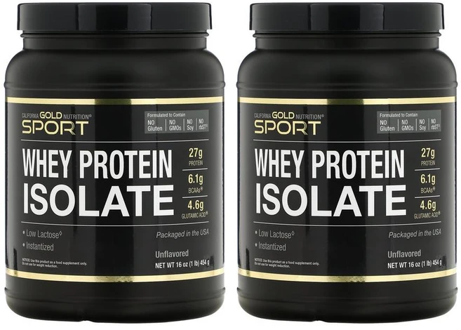 캘리포니아 골드 뉴트리션 SPORT 분리 유청 단백질 무향 90% 단백질 빠른 흡수 쉬운 소화 단일 공급원 A등급 위스콘신 미국 유제품 1 l, 2개, 454g - 쿠팡