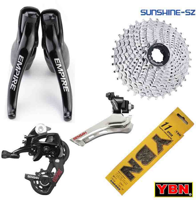 SENSAH EMPIRE 2x11 속도 22S 로드 바이크 그룹 세트 시프터 레버 RD 변속기 선샤인 YBN 체인 자전거 부품, 02 2x11 EMPIRE SS YBN, 1개
