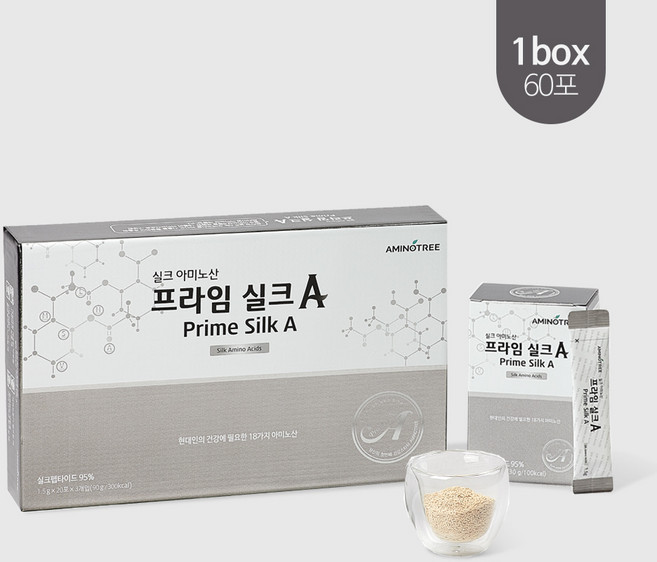 [아미노트리] 프라임실크A+ 더욱 강력해진 먹는링거 고함량 필수아미노산 실크펩타이드 95% 함유 부모님 맞춤 효도선물, 2개, 90g