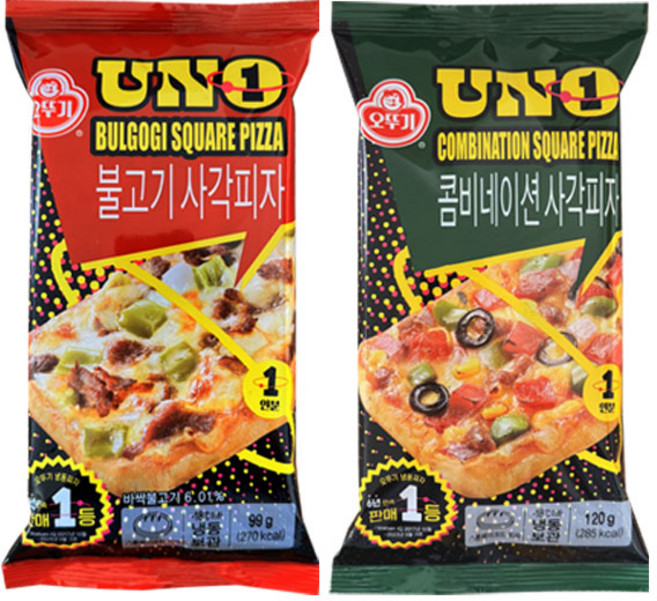 오뚜기 UNO 사각피자 (콤비네이션5+불고기5), 1세트, 1.095kg