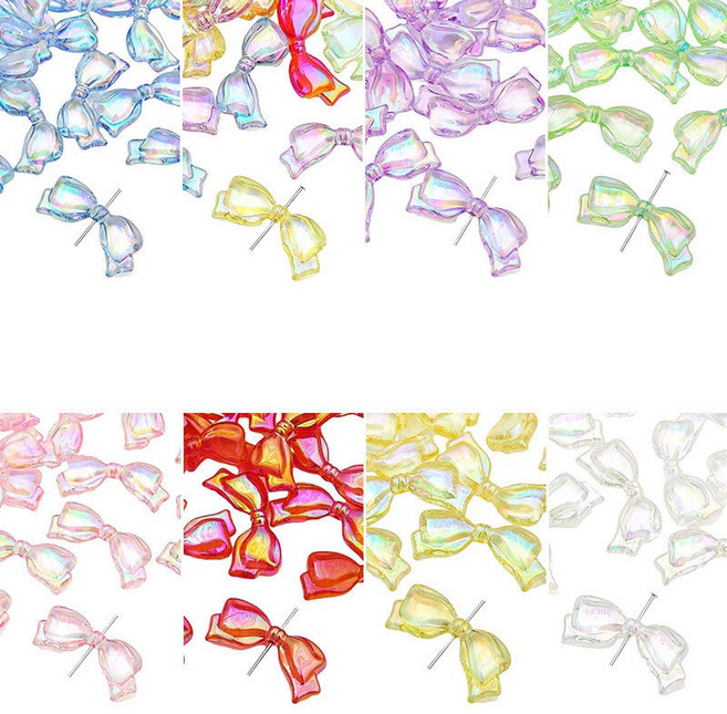 리리아트 오로라 투명 공주 리본 비즈 7색 4개입