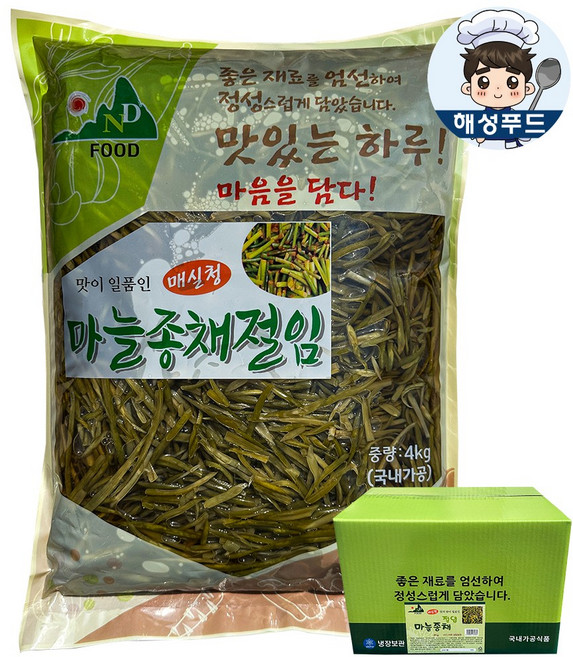 [맛보장] 해성 마늘쫑채 장아찌 절임, 1개, 4kg