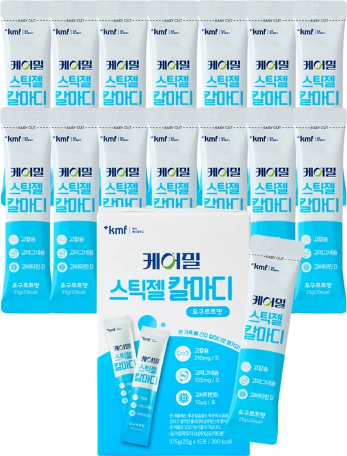 케어밀 스틱젤 칼마디 칼슘 마그네슘 비타민D 보충 스틱젤리, 15개, 25g - 쿠팡