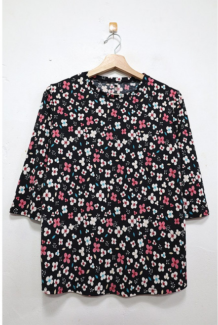 형제상회 할머니티 7부티 꽃무늬 라운드 여름 엄마옷 할머니옷 국산 0077SS05