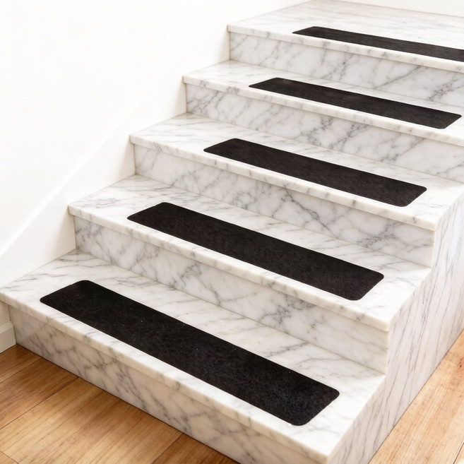Holotap 계단 미끄럼방지 패드 실외 계단 미끄럼방지스티커, 블랙, 10개