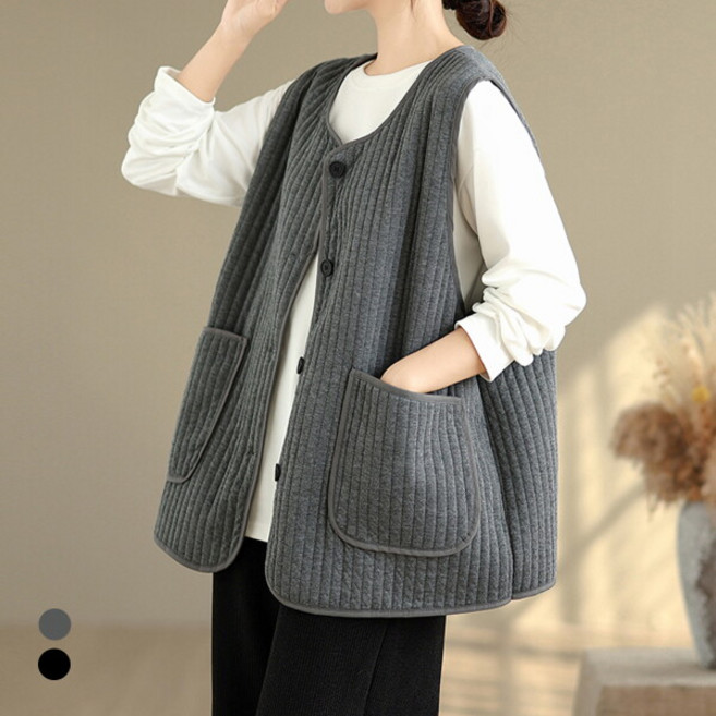 화세 스티치누빔버튼베스트 HB5WVT005C