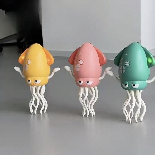 춤추는 오징어 댄싱스퀴드 어른장난감 자동 장애물 회피 USB충전식, 1개, 핑크+옐로우+그린