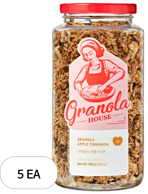 그래놀라하우스 그래놀라 애플시나몬, 300g, 5개