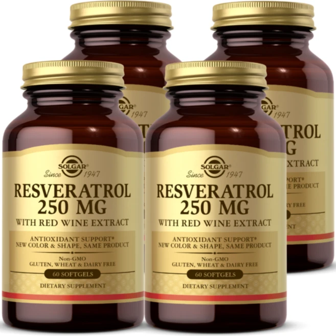 솔가 레스베라트롤 250 mg 60정 4통, 4개 - 쿠팡