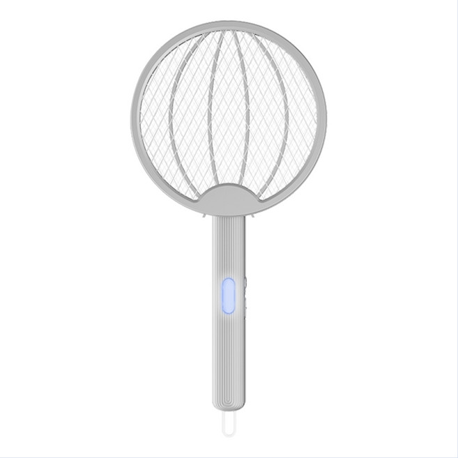 USB充電式三合一手持藍光折疊電擊電蚊拍, 白色