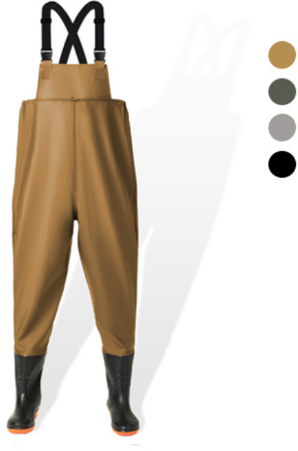 지스터프 갯벌 해루질 가슴장화 갯벌체험옷, 260, 브라운