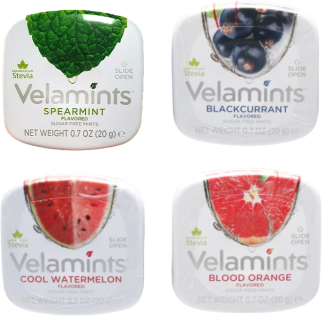 벨라민츠 무설탕 캔디 과일 3종 + 스피어민트 1종, 4개, 20g