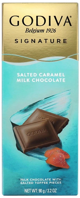 GODIVA 經典鹽味焦糖牛奶巧克力磚, 90g, 1個