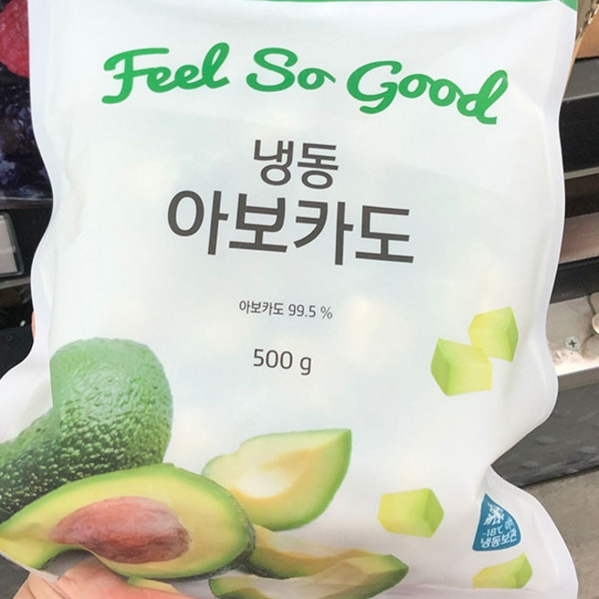 웰팜 냉동 아보카도, 일반포장 동절기만, 1개, 500g
