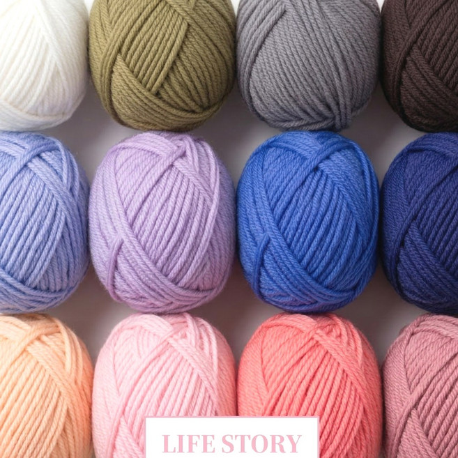 생활스토리 몽실몽실 구름 뜨개실, 12개, D세트