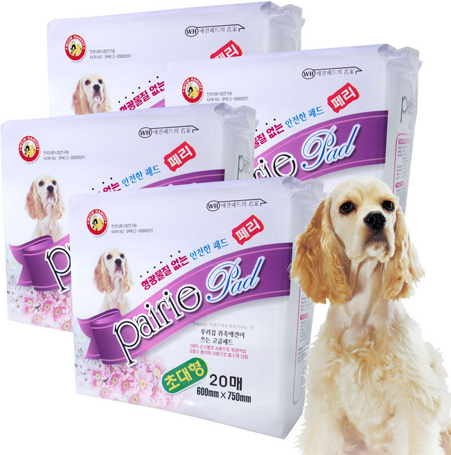 와우한빛 강아지 페리 배변패드 아로마향 50매, 20개입, 6개