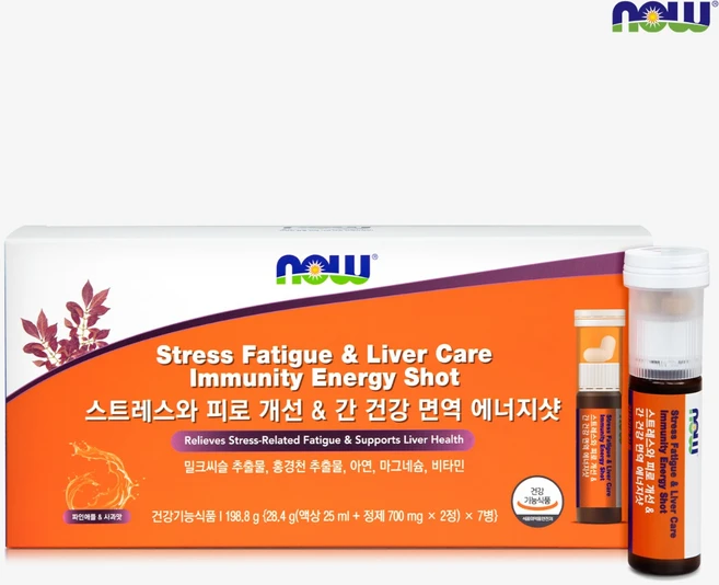 나우푸드 스트레스와 피로 개선 & 간 건강 면역 올인원 에너지샷 7개입 - 쿠팡