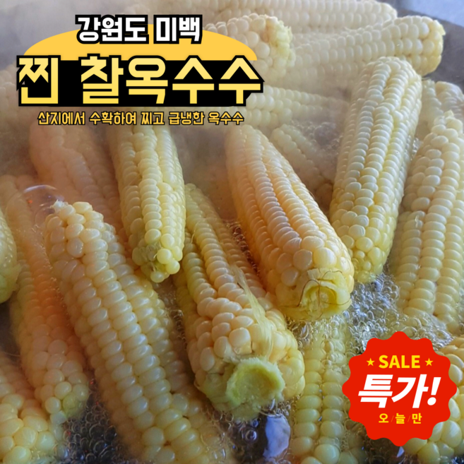 찐옥수수 찰옥수수 삶은옥수수 국산 냉동 찐 옥수수, 1박스, 특품 10개