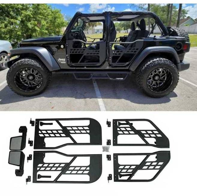 지프 랭글러 호환용 JL JK 파이프 하프도어 풀세트 4도어, 1개