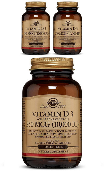 솔가 비타민 D3 10000 IU 소프트젤, 120정, 3개