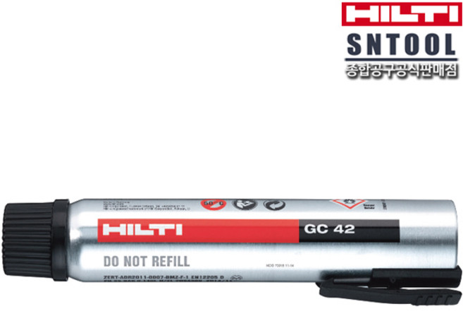 힐티 GX3 가스타정기 14-39mm 못사용 GC 42 가스캔사용 가스네일러 충전식 콘크리트 빔, 1개
