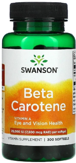 스완슨 베타카로틴 카로티노이드 25000IU 300정 비타민A Beta Carotene, 25000IU -선택하신 용량이 사진보다 우선합니다., 100, 1개 - 쿠팡