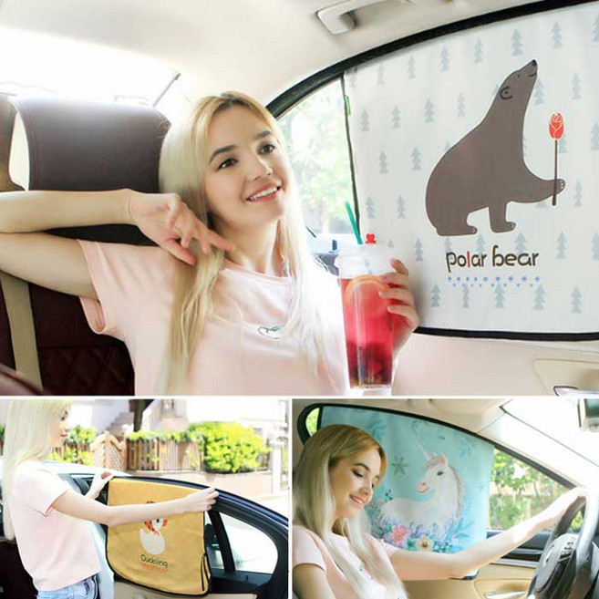 다가와상회 차량용 자석 햇빛가리개, 1개, 코끼리