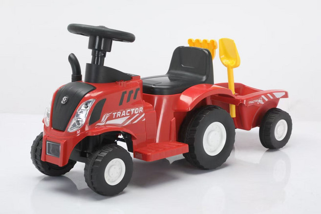 兒童騎乘拖拉機玩具附拖車, 紅色, 1個