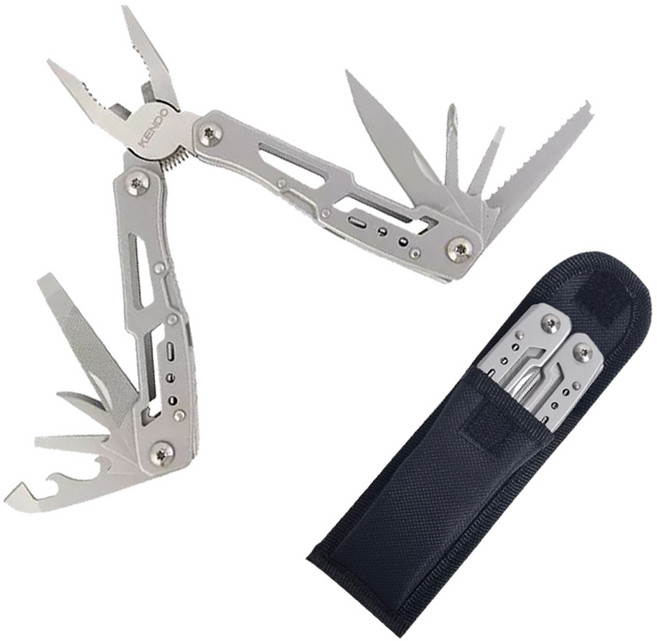 켄도 맥가이버칼 멀티툴 다용도 캠핑 휴대용 셀프수리 잭나이프 30963TFO, 1. 실버 30963