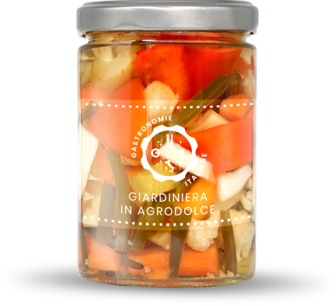 가스트로노미 새콤달콤한 혼합 피클 자르디니에라 - SWEET AND SOUR GIARDINIERA - Gastronomie Italiane, 15/07/2025, 1박스, 330g