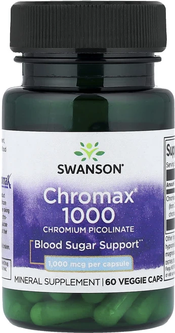 스완슨 Chromax 1000 크로미늄 피콜리네이트 mcg 60 베지캡슐, 6개, 60정 - 쿠팡