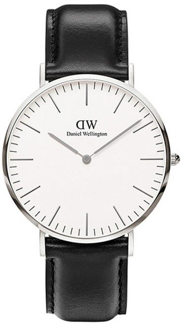 Daniel Wellington DW Classic Sheffield 40mm 黑色真皮皮革錶
