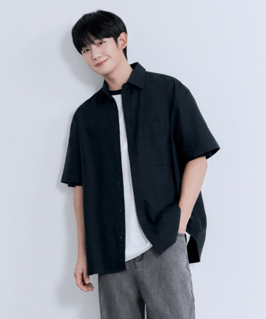 마인드브릿지 올데이옥스포드 오버핏 반팔 셔츠 - 5color MZWS3150