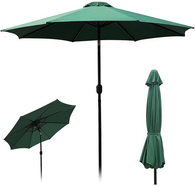 대형 파라솔 꺾임 캠핑 낚시 비치용 야외 휴대용 파라솔 받침대 포함 6~8인용 그늘막, 그린